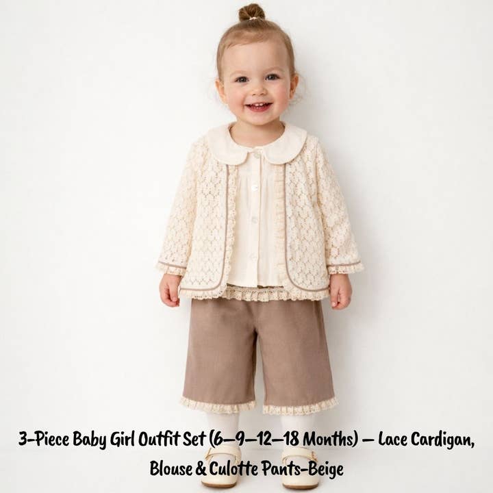 3-delars set med kläder för babyflicka (6–9–12–18 månader) för wholesale av Omnis Pura