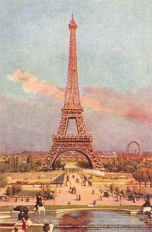 Found Image Press - Venta al por mayor Tarjeta postal - Postal PS-214 Torre Eiffel y Fuente0