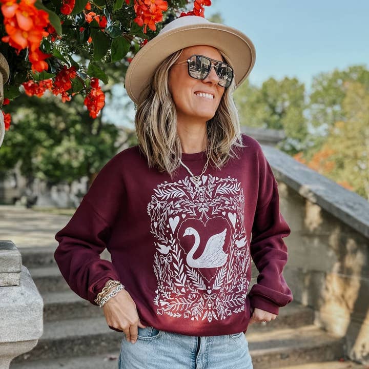 Swan Sweatshirt for wholesale by Mountain Moverz