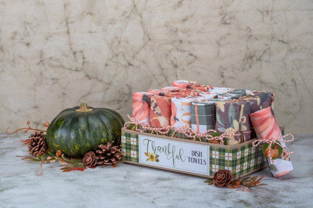 Duke Imports - Wholesale Tea Towel - "Thankful" Assorted Display of Designer Towels