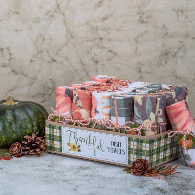 Duke Imports - Wholesale Tea Towel - "Thankful" Assorted Display of Designer Towels0