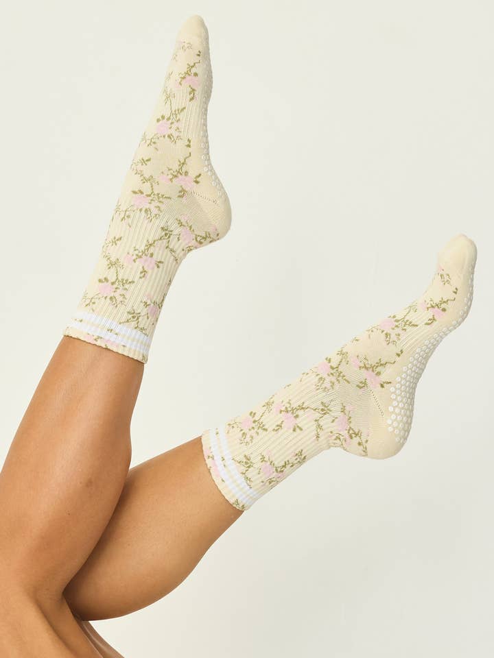 Den blommiga greppsockan för wholesale av LUCKY HONEY