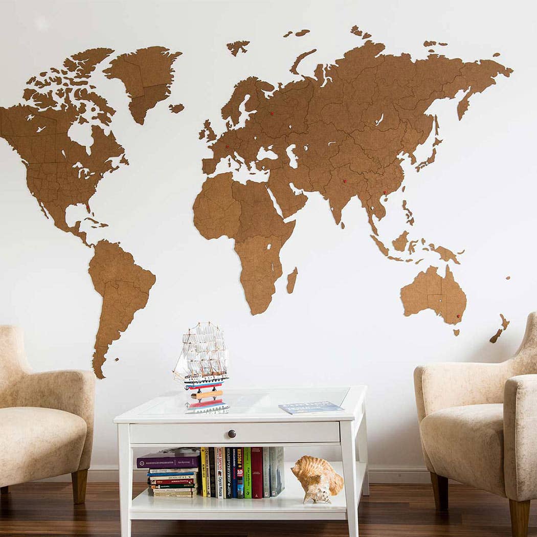 Wooden Amsterdam – Engroshandel DIY-hobbysæt – Verdenskort af træ - DIY - GIANT - Brun HDF2