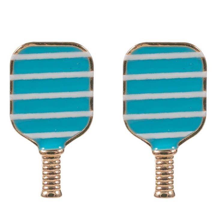 Designature New York - Wholesale Stud/Post Earrings - Sports Pickleball Enamel W Pattern Post Earrings