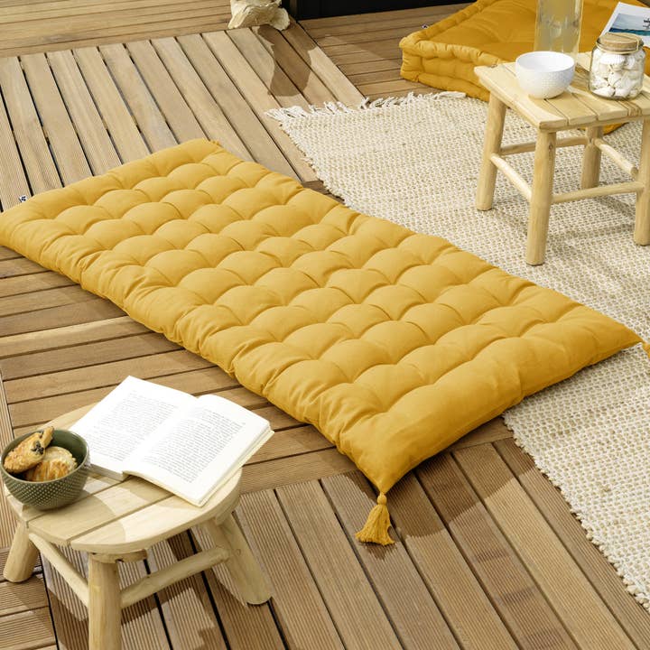 L'effet Papillon - Vendita all'ingrosso Lettini - Materasso da pavimento KALA Safran con nappine 60 x 120 cm