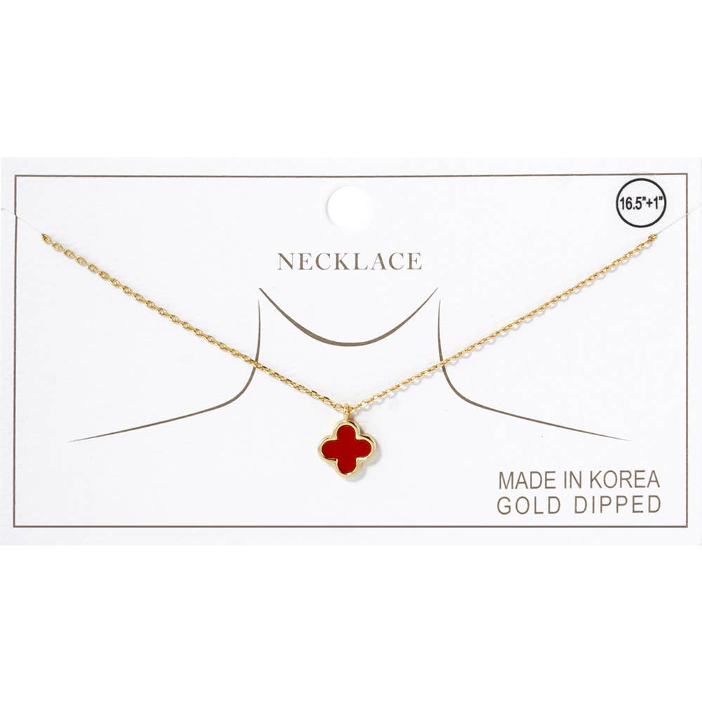 Sensibling Corp. - Wholesale Pendant/Charm Necklace - Gold Dipped Quatrefoil Pendant Necklace1