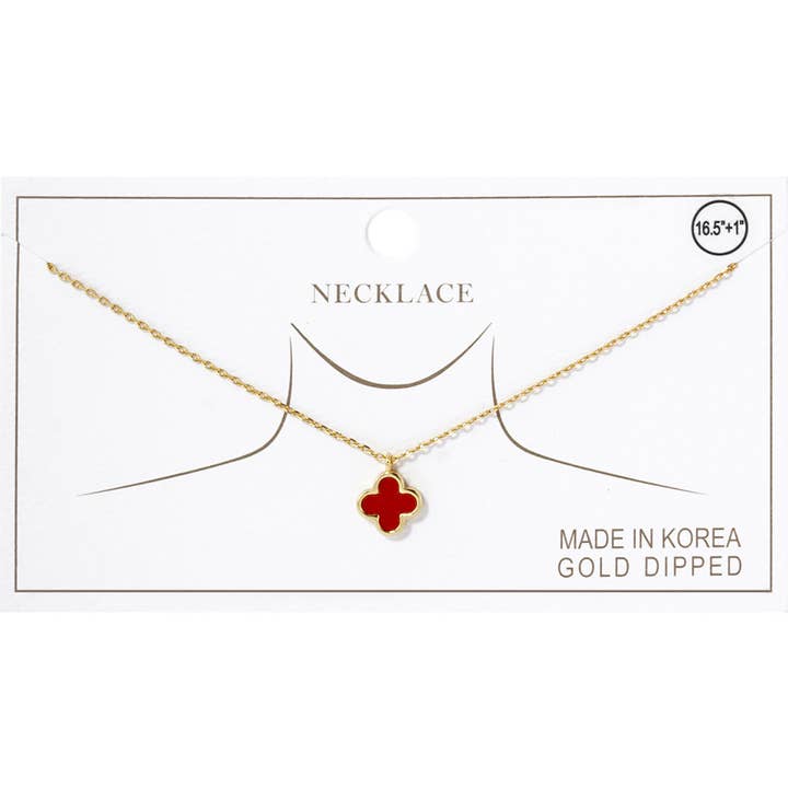 Sensibling Corp. - Wholesale Pendant/Charm Necklace - Gold Dipped Quatrefoil Pendant Necklace11