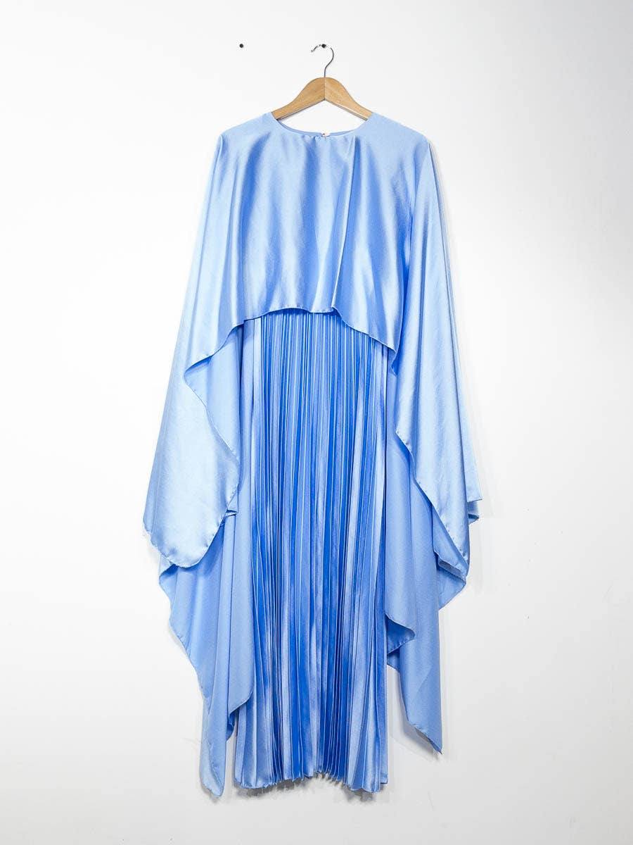 IDEAL OUTFIT - Vente Robe – femme - Abaya fluide plissée avec cape intégrée en satin ref:Y1025