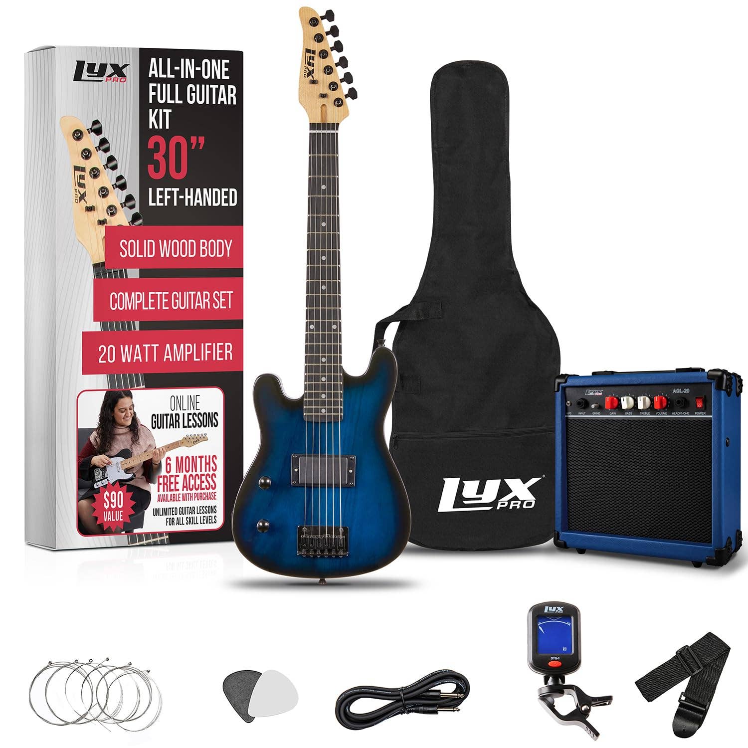 LyxPro – Instrumento musical por atacado – Guitarra elétrica de 30” para crianças com acessórios e amplificador3