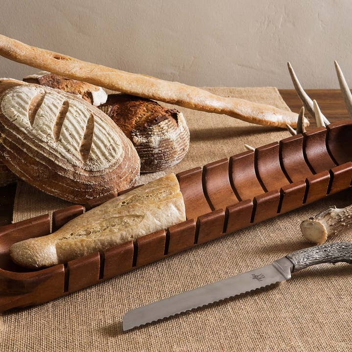 Vagabond House - Vendita all'ingrosso Taglieri - Tagliere per baguette con coltello da pane a corna3