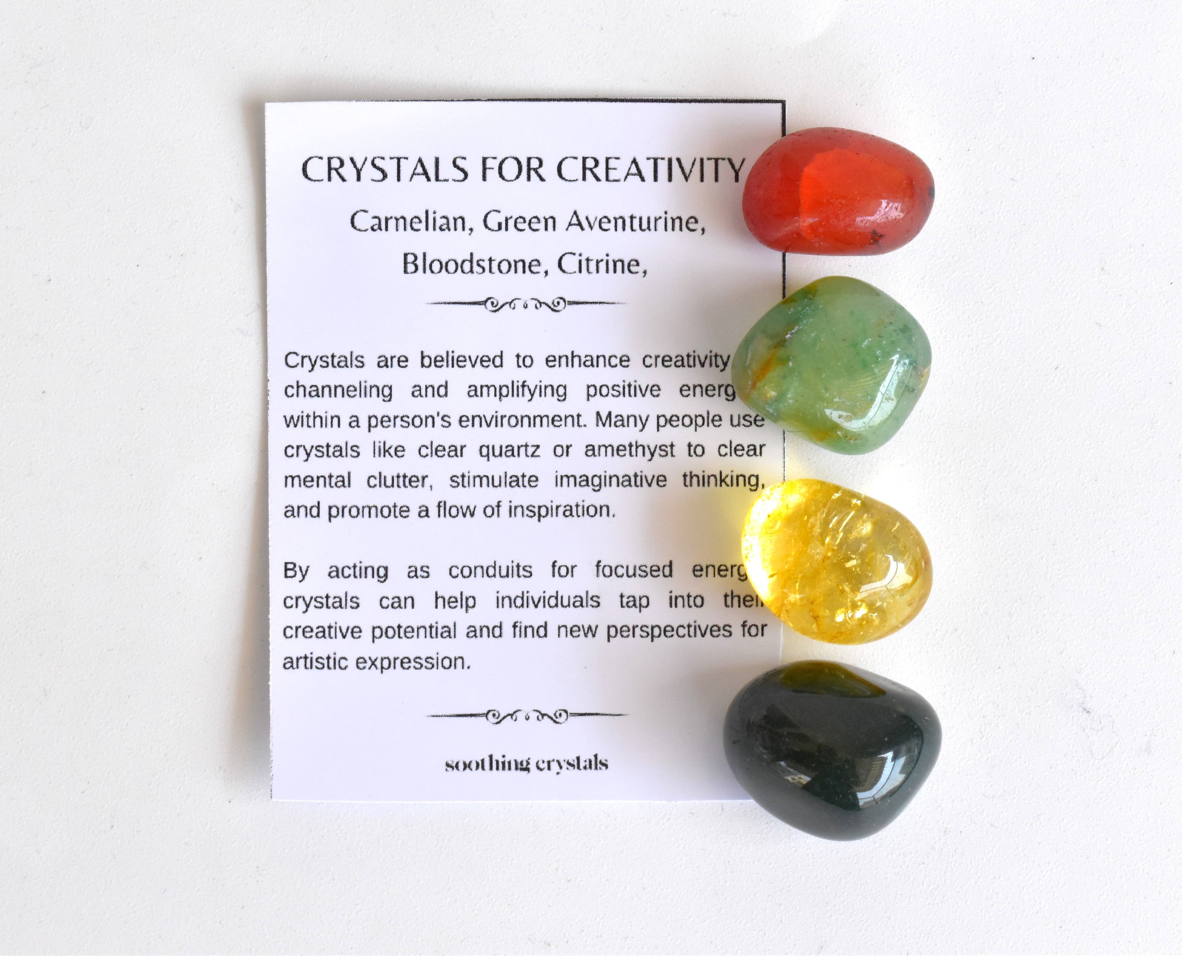 Soothing Crystals - Wholesale Spiritual Stone/Crystal - Energizes CREATIVITY Crystal Set, Crystal Healing Kit7