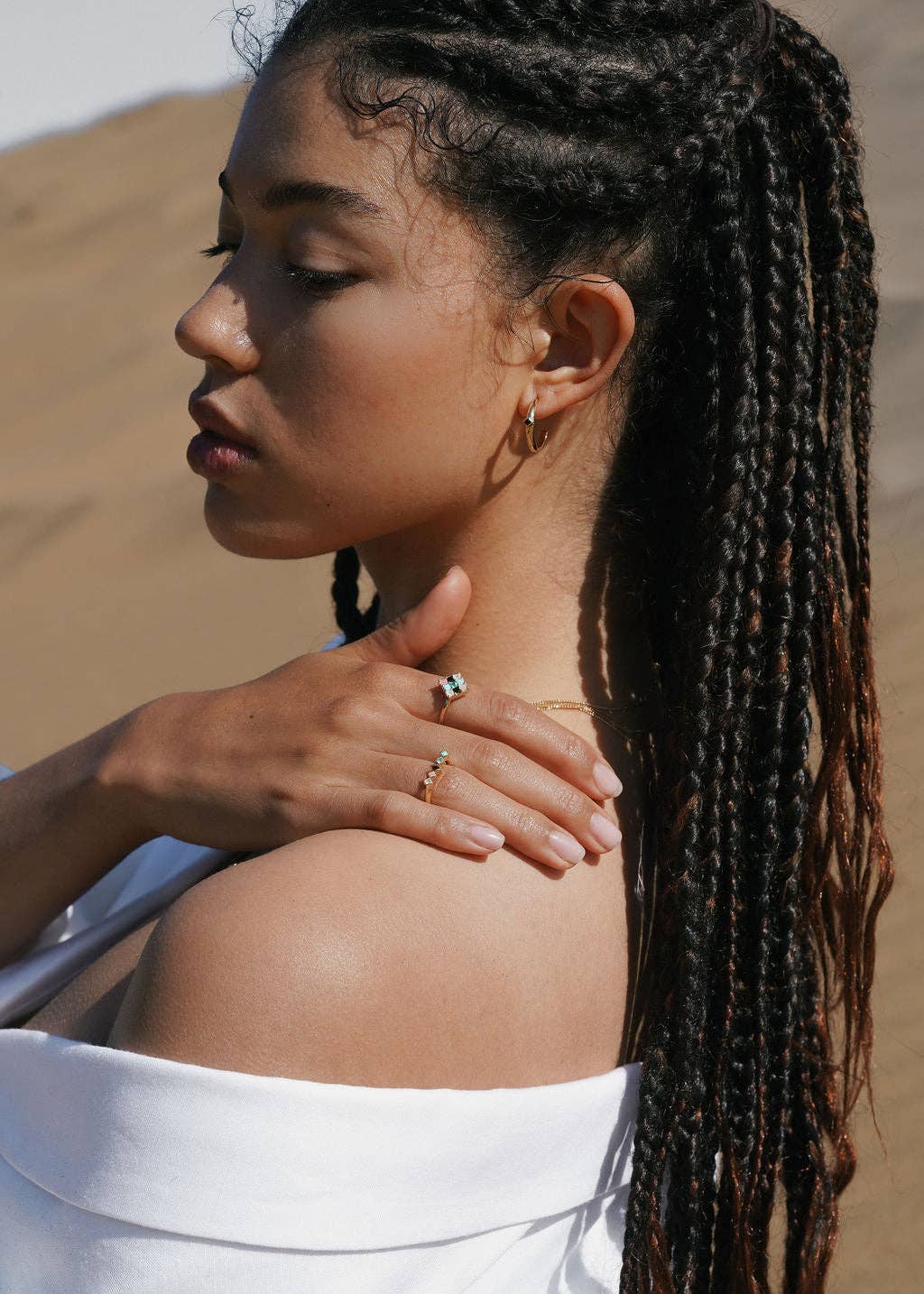 Studio Grun - Wholesale Multi-Stone Ring - Cobble Ring in Rainbow/Gold5