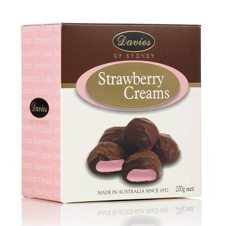 200g Dark Strawberry Creams for wholesale by Davies Chocolate