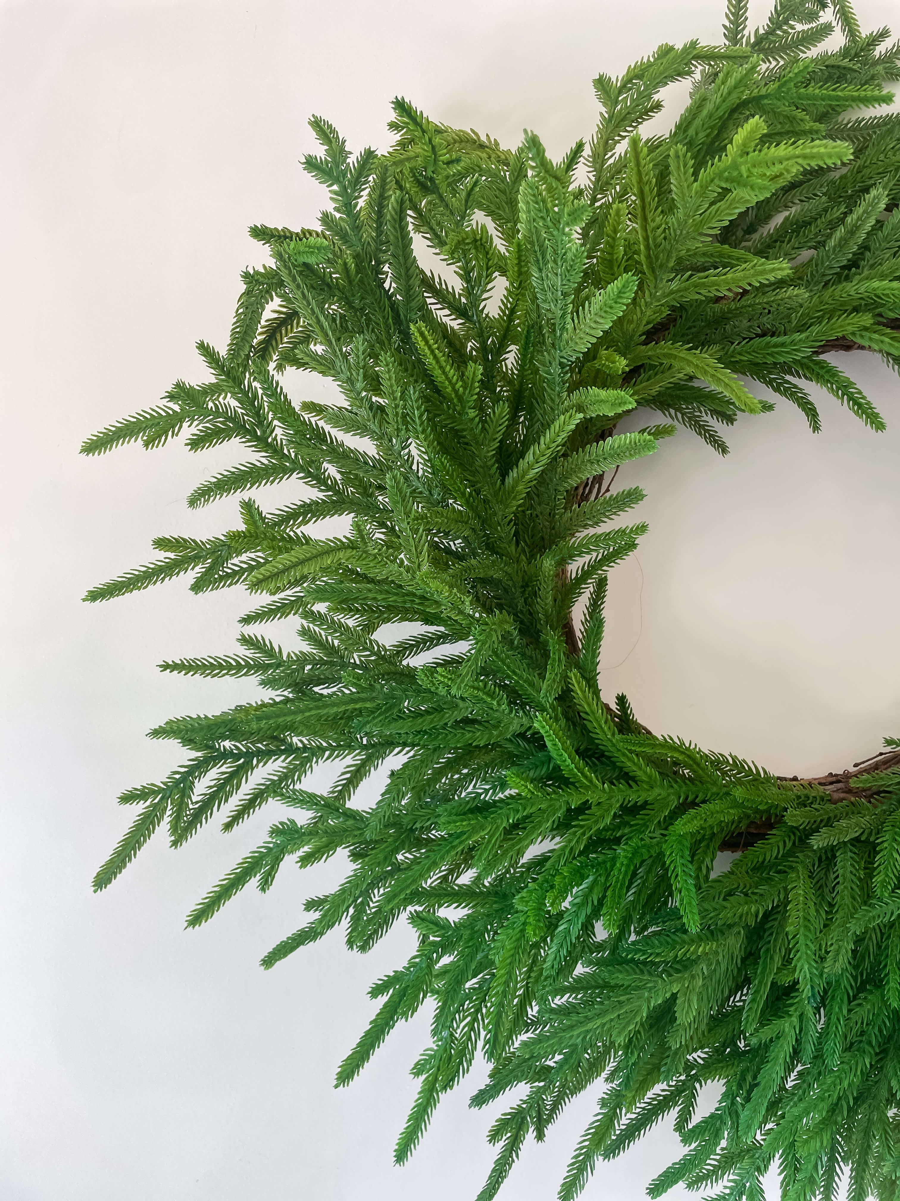 Hycroft Home Decor - Wholesale Wreath - Norfolk Pine Real Touch Faux Christmas Wreath 26"2