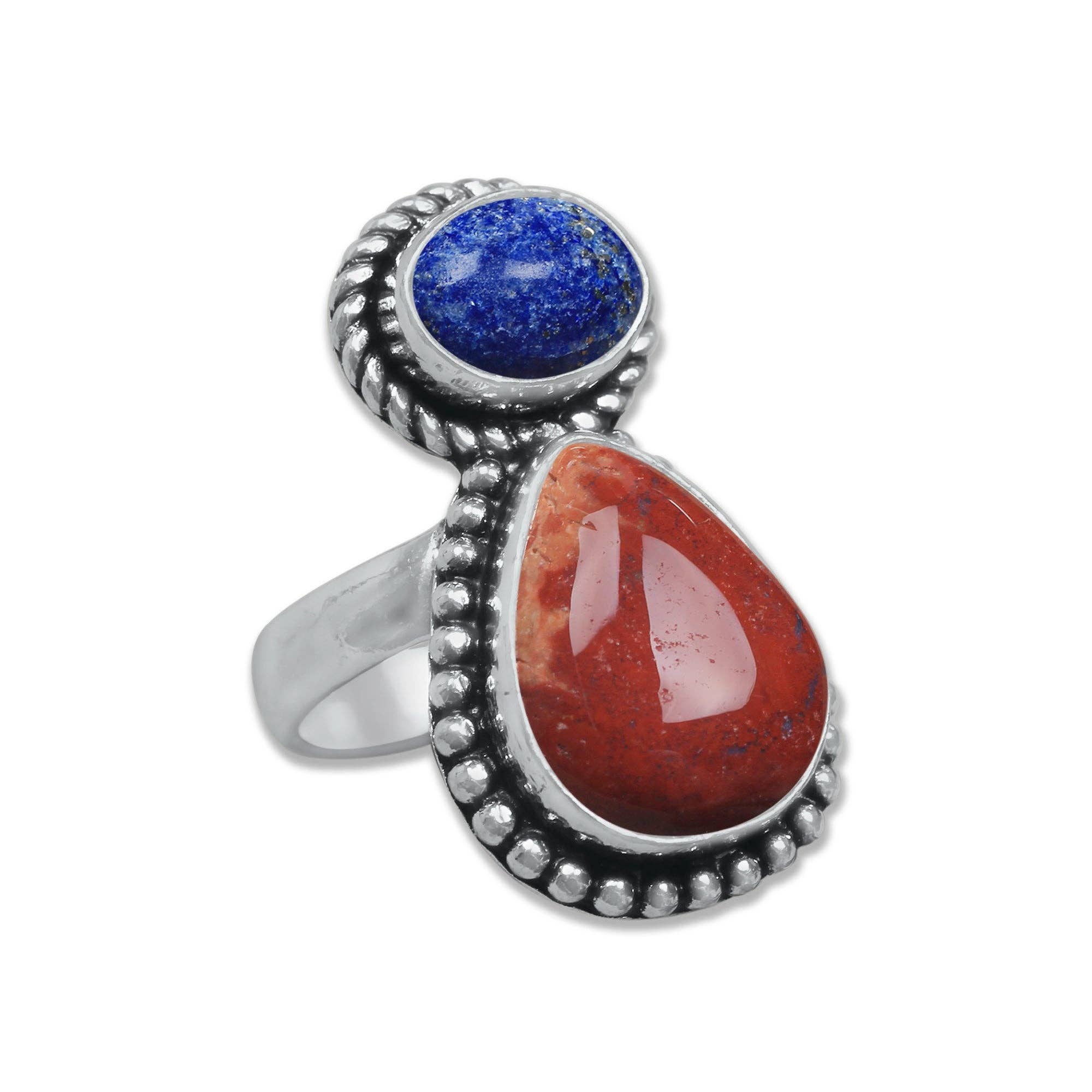 Handmade Jewels - Wholesale Cocktail/gelegenheidsring - Meerstenen Ringen – Handgemaakt, Zilvergeplateerd, Boho Stijl (Vaste Maten US 6–10)16