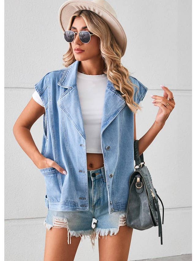 Miss Sparkling - Wholesale Outerwear Vest - Women's - Denim jacket vest1