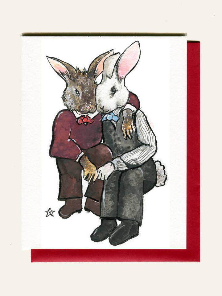 Me haces feliz - Conejo - Tarjeta para venta al por mayor de Darling Illustrations