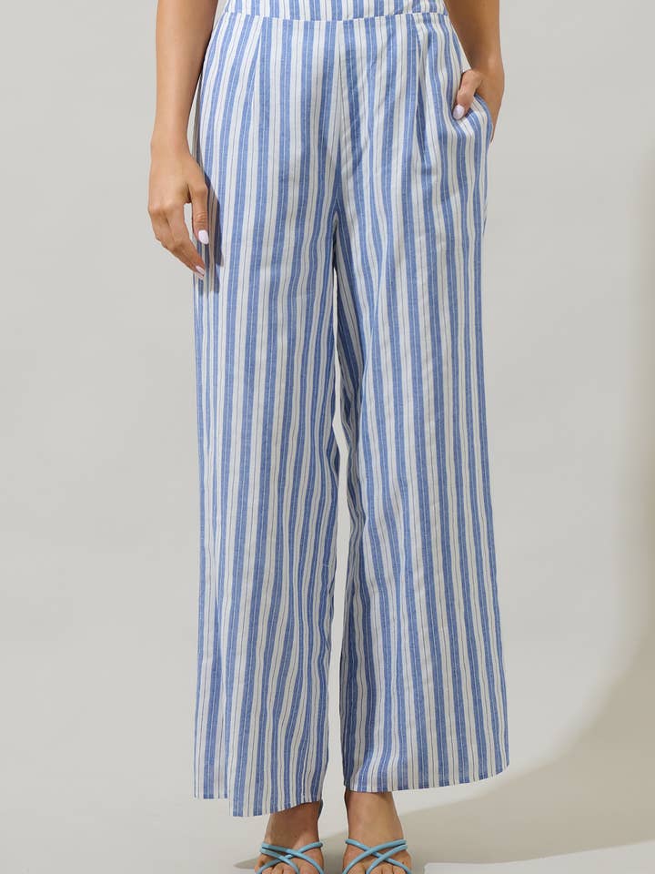 Joncy Stribede Elena Bukser med Vide Ben for engroshandel hos Sugarlips