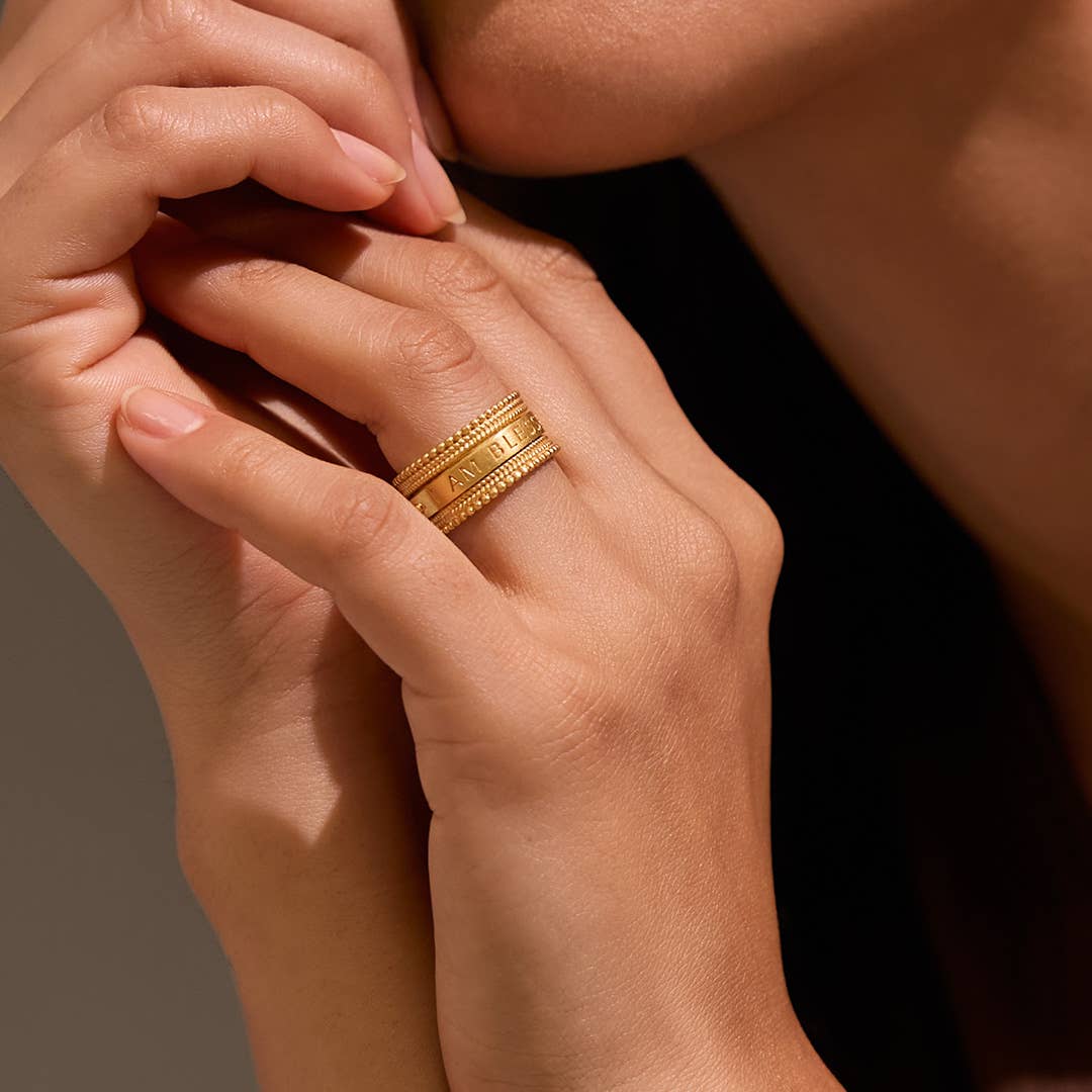 Satya Jewelry - Wholesale Band/Stacked Ring - Blessings Mantra Spinning Ring ~ Sizes 6, 7, 83