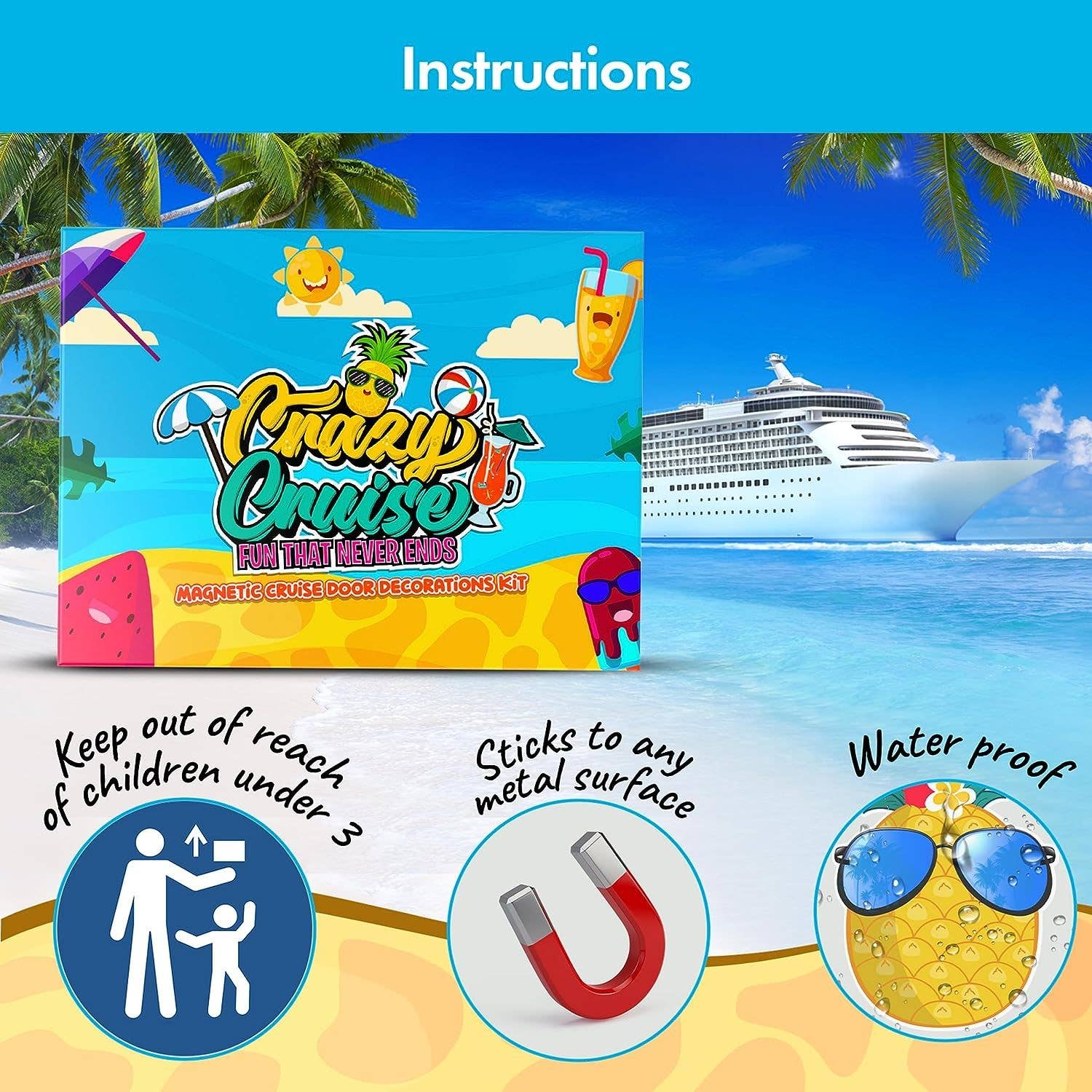 First Choice Buying – wholesale Magnet – Crazy Cruise Door Decorations Magnetic 10-Piece Set2