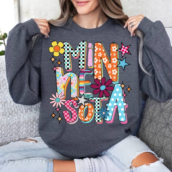 Funky States Minnesota Sweatshirt for wholesale by Aluminum Petunias