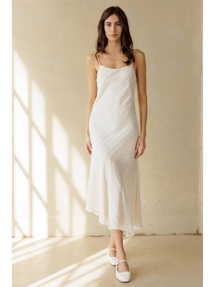 JD7451 - CREAM MIDI SLIP DRESS for wholesale by STORIA
