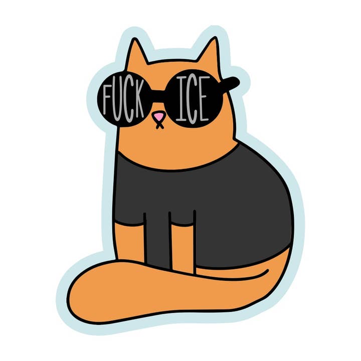 Fuck Ice Cat Vinyl Sticker for wholesale by Mouthy Broad