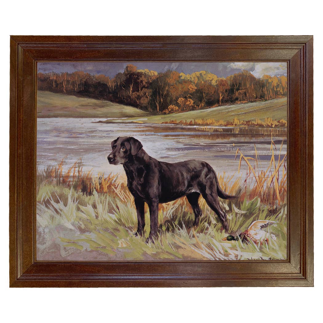 Madison Bay Co. - Historical Home Decor Reproductions - Wholesale Art Print - Labrador Retriever with Duck Framed Painting Print on Canvas21