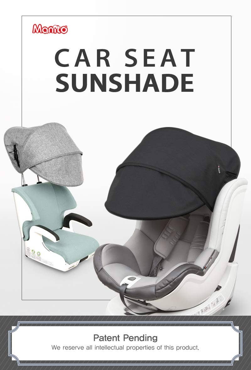 Manito - Wholesale Car Seat Cover - Kids & Baby - Sun Shade for Car Seat (Charcoal Grey)7
