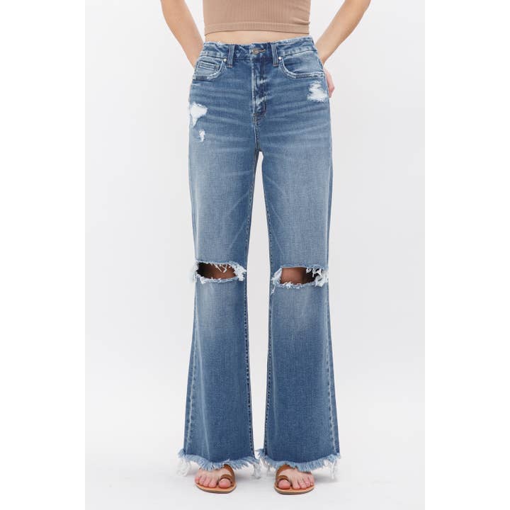 DEHOURS STRETCH SUPER HIGH RISE WIDE LEG for wholesale by Mica Denim