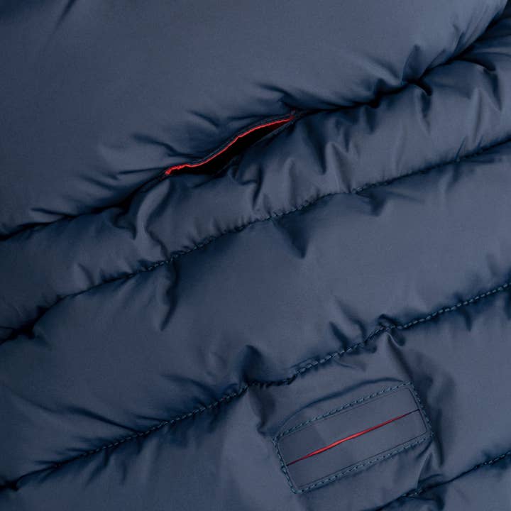 Hugo & Hudson - Wholesale Pet Jacket - Dog - Hackett x Hugo Hudson Dog Puffer Jacket - Navy & Berry