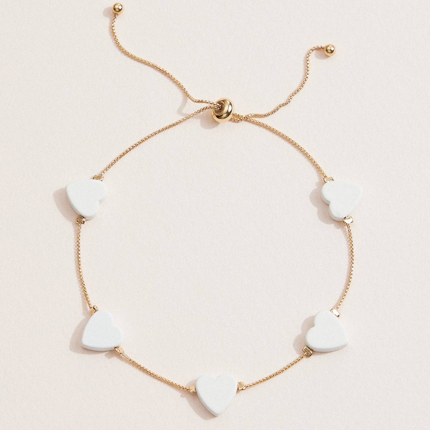 Frem - Wholesale Bedelarmbandje - Gouden Verstelbare Hart Bedel Minimalistische Armband1