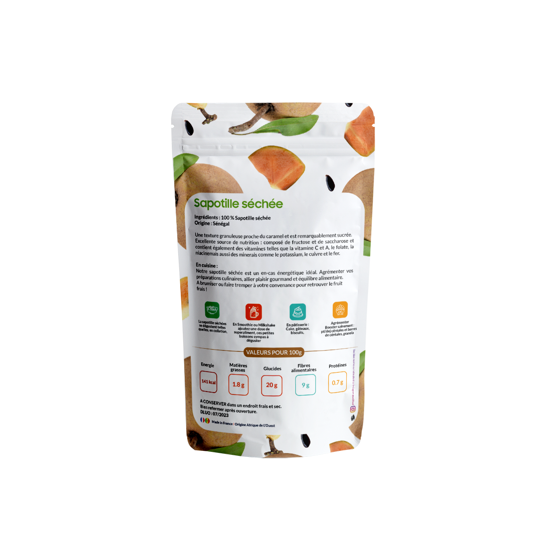 WELLI FOOD - Wholesale Dried/Dehydrated Fruit - Organic dried sapodilla 150g1