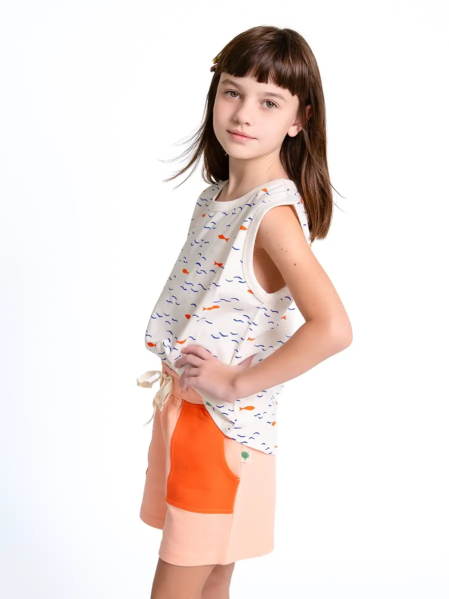 Crann Organic - Vente Short – enfant - Short en coton biologique pour enfants - Pink Color Block2