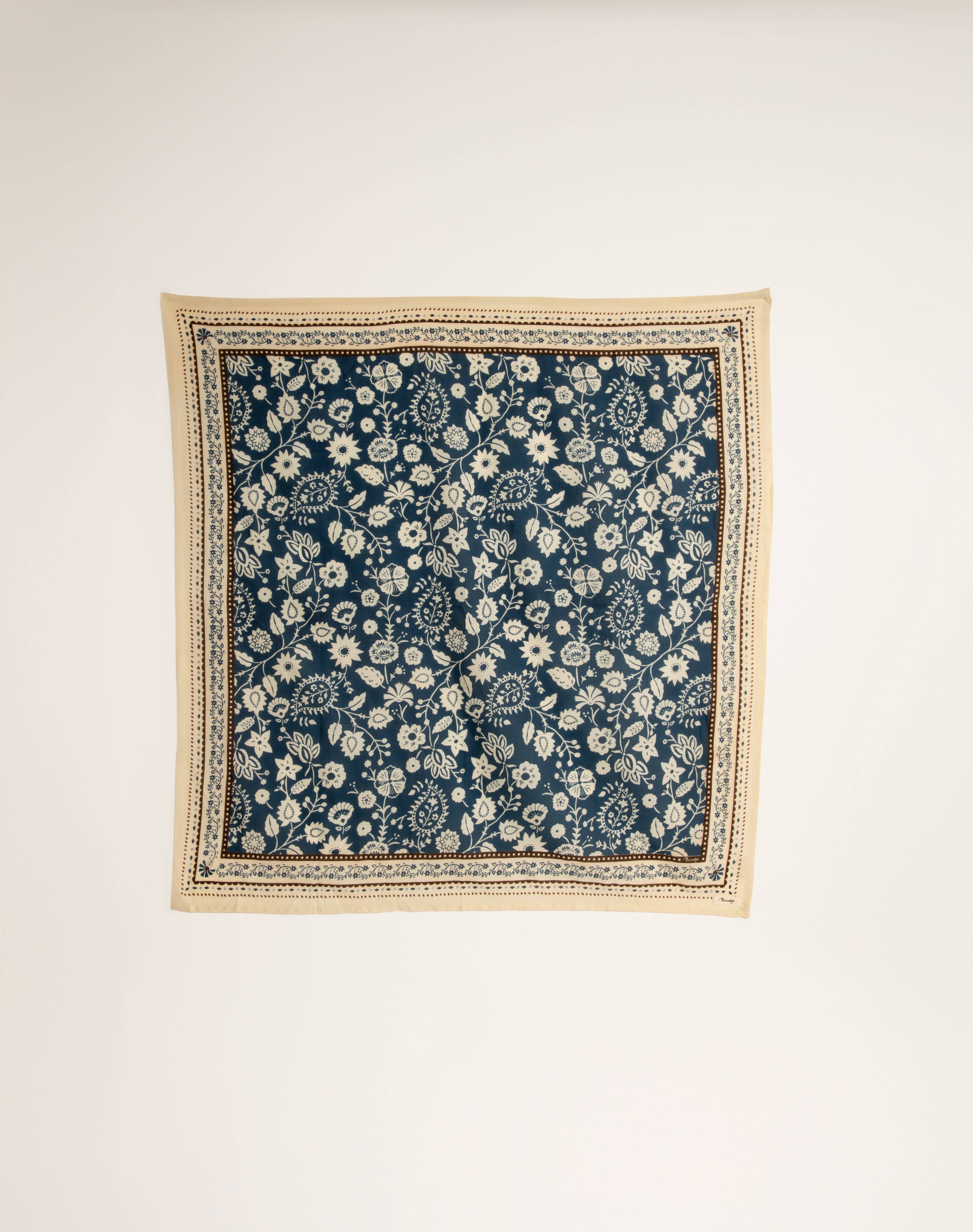 Maradji - Wholesale Scarf - Women's - STORM BLUE COTTON TWILL SCARF INDIENNES12