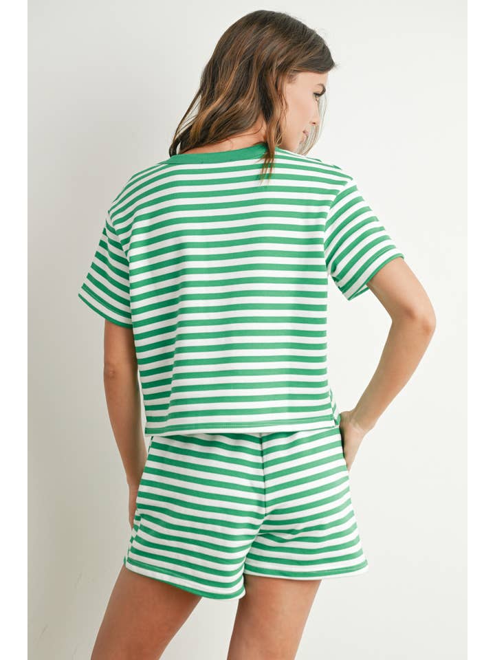 BUTTERMELON – Engroshandel Shorts – Kvinder – Garteriserede Stribede Shorts - BMP76619