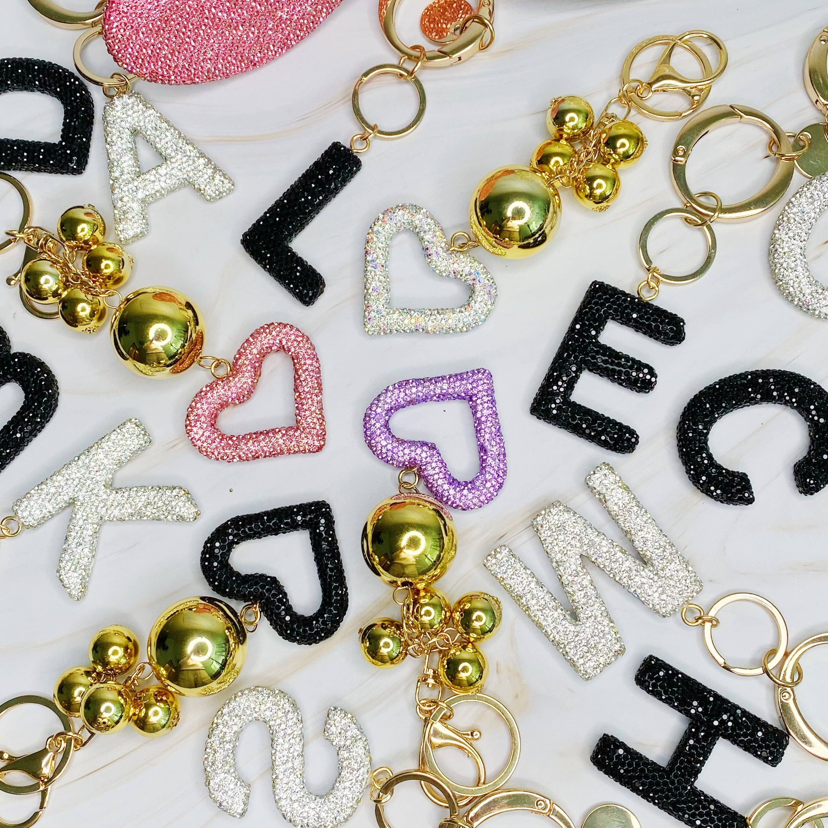 Ellison+Young - Wholesale Keychain - Women's - It Girl Glam Initial Key Chain30