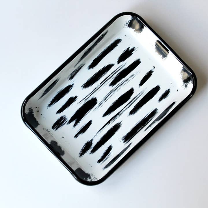 Rozi - Vendita all'ingrosso Piatti da portata - Set di 3 Teglie Rettangolari per Servire e Arrostire della Collezione Stripe in Smalto3