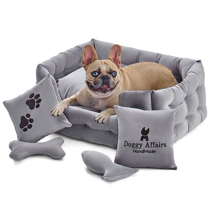Doggy Affairs Luxury Handcrafted 5-in-1 Dog and Cat Bed Set for wholesale by Doggy Affairs HandMade
