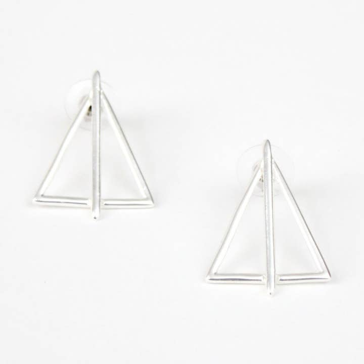 Boucles d'oreilles Triangle Argent pour la vente par Sylca Designs