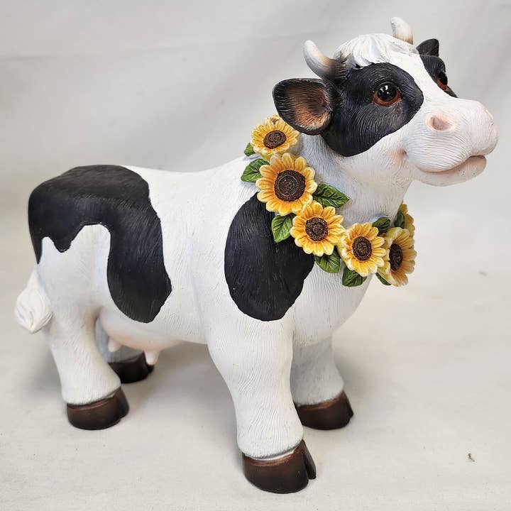De Leon Collections - Wholesale Decorative figurine - Sunflower Cow Figurine – Farmhouse Animal Decor 2