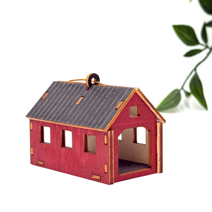 Made and Assembled - Wholesale Ornament - Covered Bridge Ornament - Classic