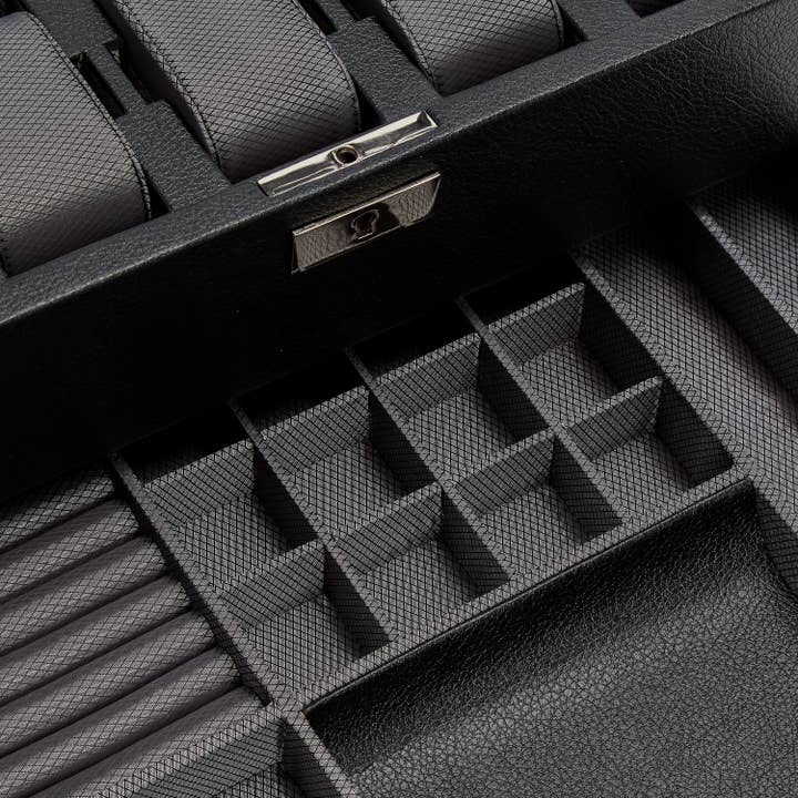 WOLF - Wholesale Jewelry Box/Organizer - Viceroy 10 PC Watch Box w/ Drawer - Black9