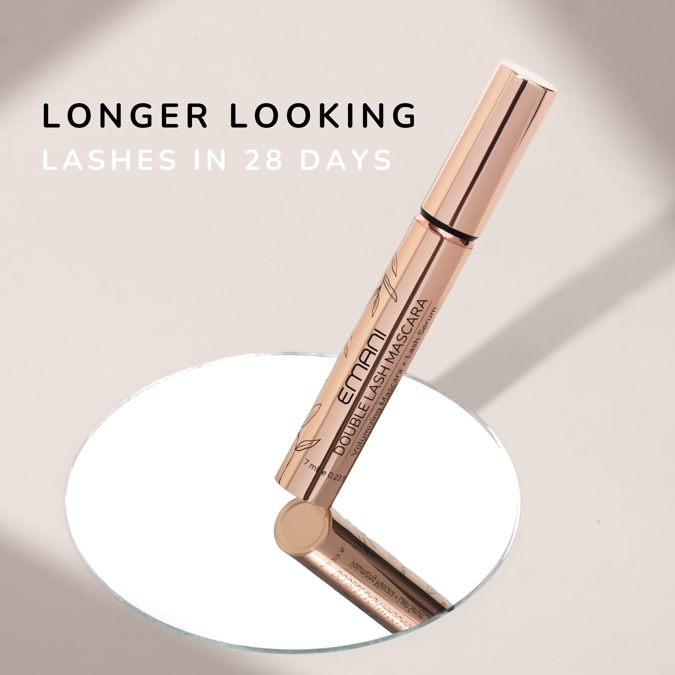 EMANI VEGAN COSMETICS - Vente Mascara - Mascara Double Lash + Sérum pour la croissance des cils - Naturel + Bio3