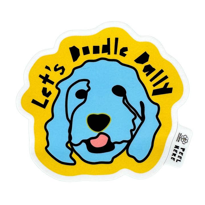 Vamos Doodle Dally • Autocolante Impermeável Pop Art Goldendoodle por atacado de Majestik Magnolia