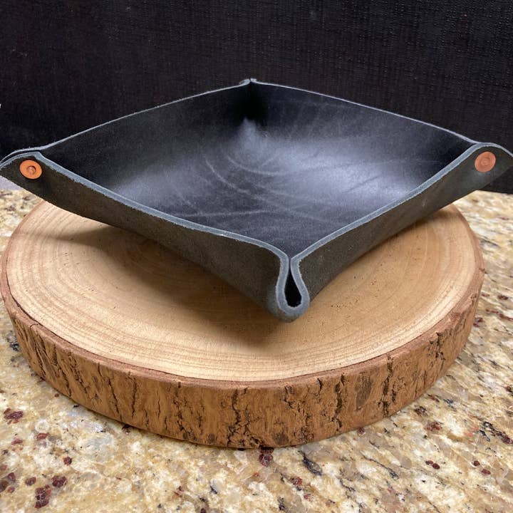 Madison Street Leather - Wholesale Decorative Tray - Black Leather Catch All Tray2