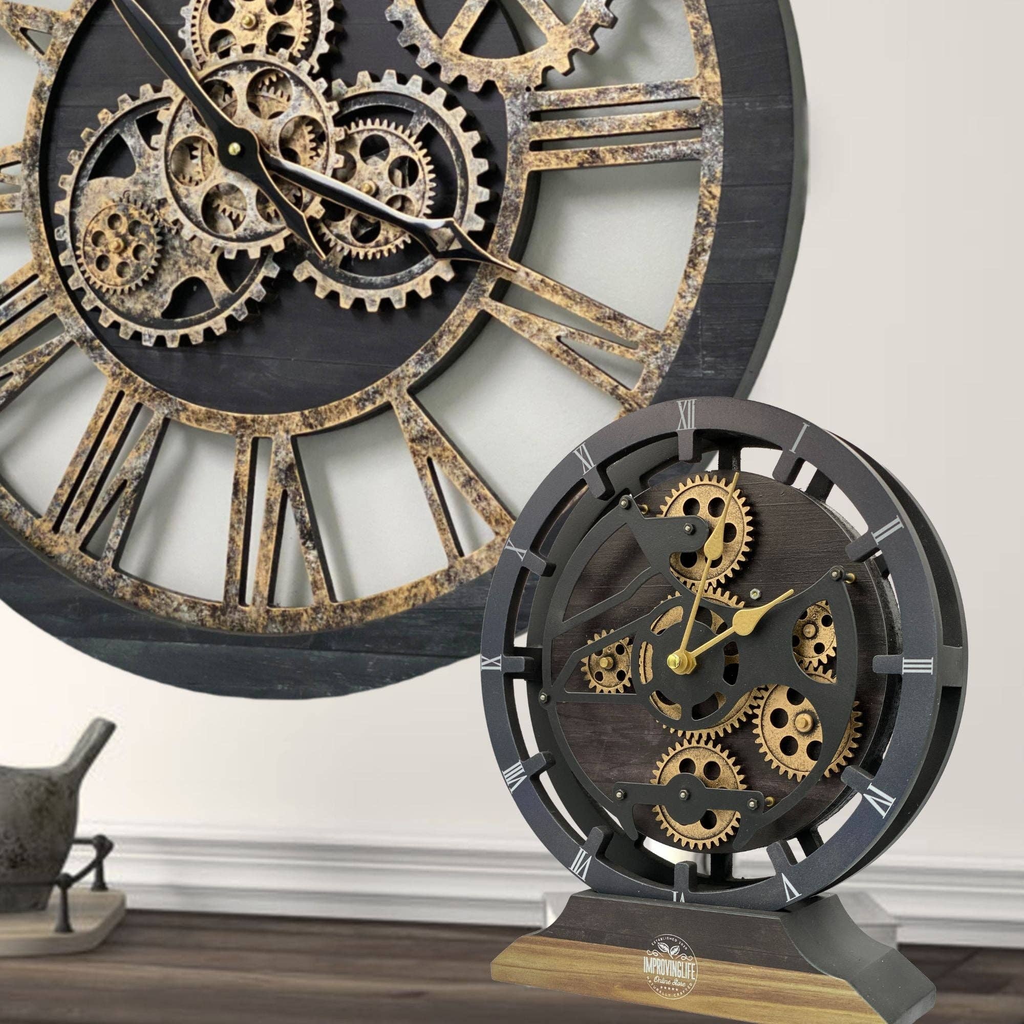 The Gears Clock - Wholesale Desk Clock - CANADA LINE DESK/WALL CLOCK 10 INCH VINTAGE BLACK17