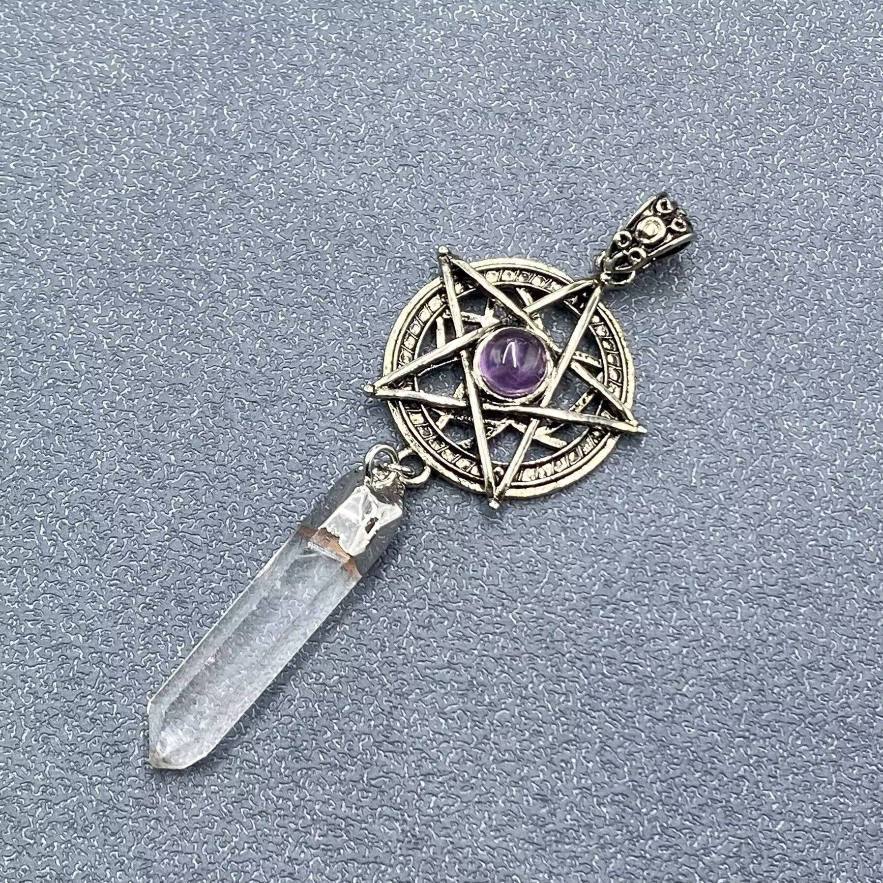 Mio Queena - Wholesale Spiritual Stone/Crystal - Stone & Crystal Pentagram Charm Pendant - CS10