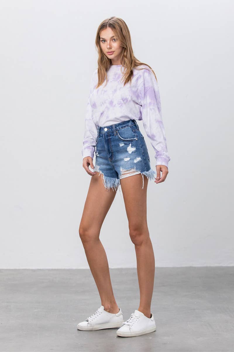 MEDIUM HIGH RISE DENIM SHORTS for wholesale on Faire7
