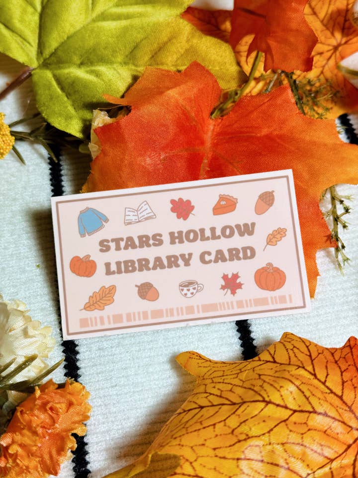 Adesivo per tessera della biblioteca Stars Hollow per la vendita all'ingrosso da parte di Cosmic Paper Studio
